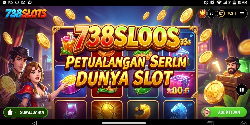 Screenshot gameplay 738SLOTS menampilkan aksi seru dalam permainan petualangan.