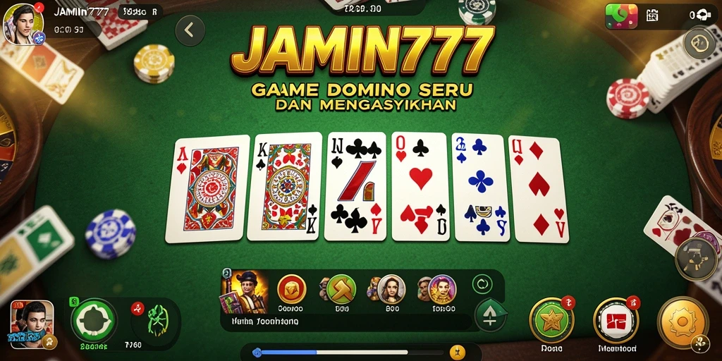 Screenshot permainan Domino di JAMIN777 yang seru dan menantang.