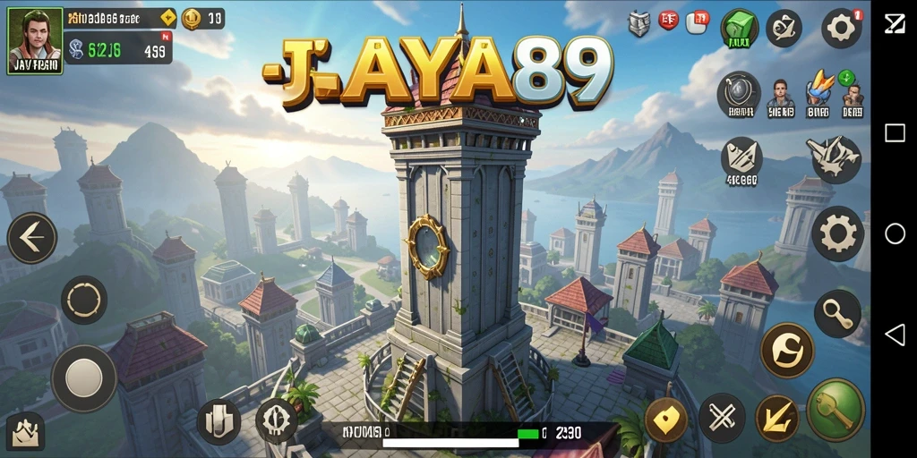 Gameplay JAYA89 menampilkan pertarungan Tower Defense yang seru.