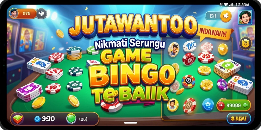Screenshot utama JUTAWANTOTO menampilkan gameplay Bingo yang seru.