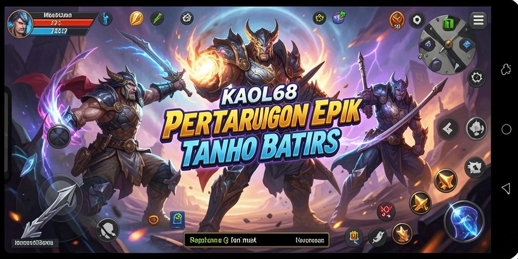 Tampilan pertarungan menegangkan di KAOL68 dengan karakter unik.