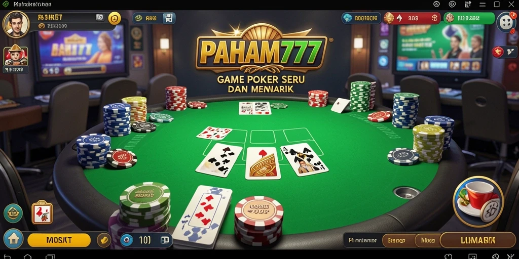 Tampilan gameplay menarik di PAHAM777 yang menawarkan serunya permainan poker.