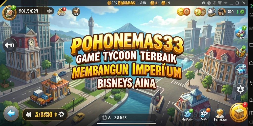 Tampilan seru gameplay POHONEMAS33 di mana Anda membangun kerajaan bisnis.