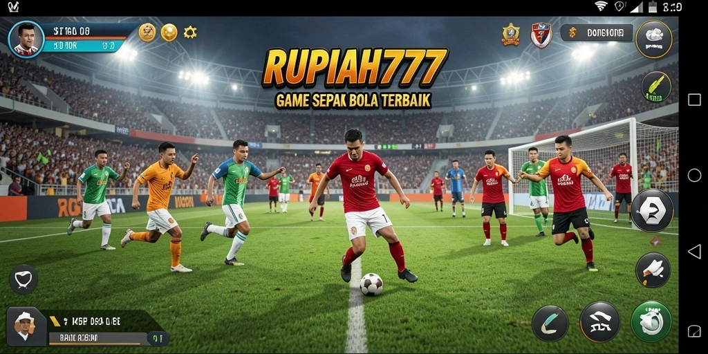 Tampilan gameplay RUPIAH777 yang menarik dan seru di lapangan sepak bola.