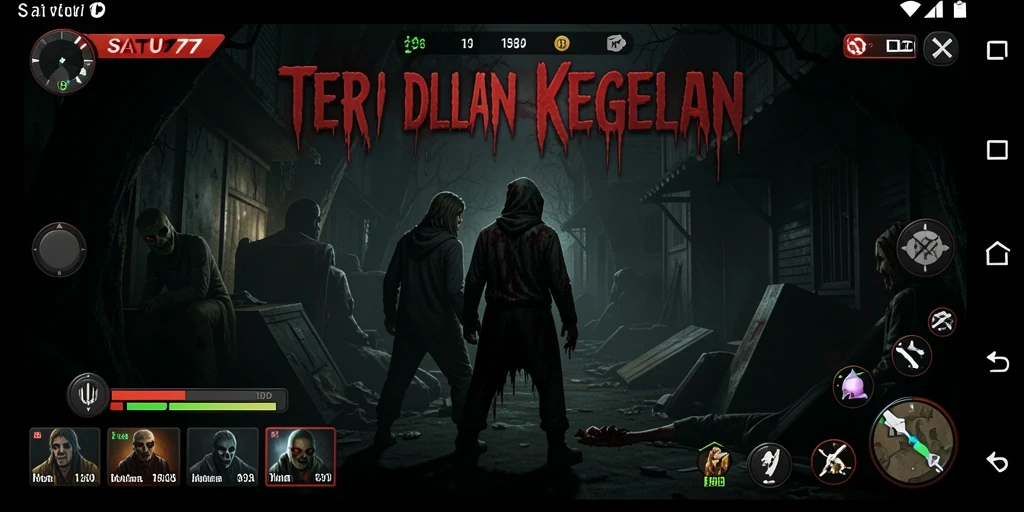 Screenshot utama SATU77 menampilkan momen mencekam dalam gameplay Horror.