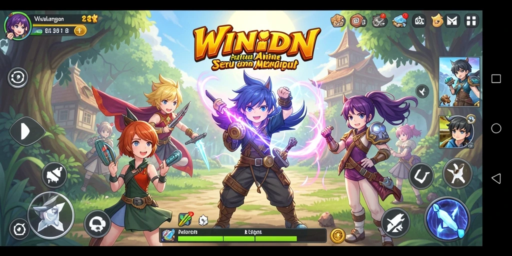Screenshot gameplay WINIDN menampilkan aksi seru dan grafis anime yang menarik.